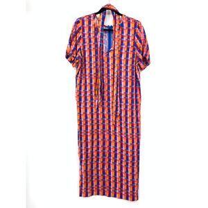 Anthropologie Aryessa Abstract Midi Dress Womens Sz Medium Tie Waist Multicolor